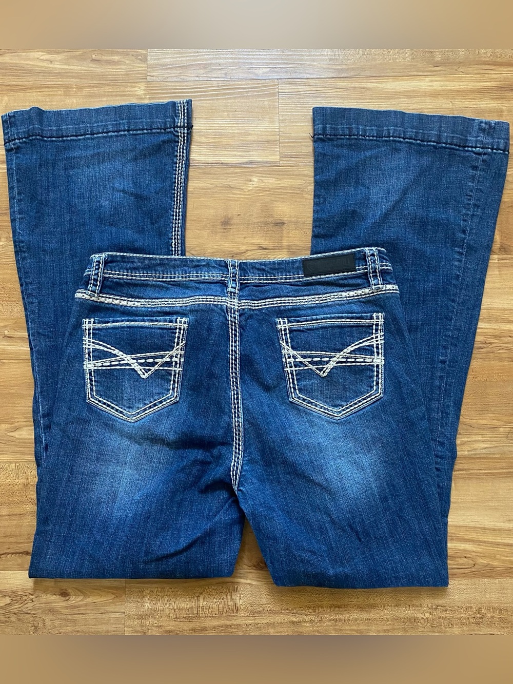 Rock & Roll Denim 32x36 Mid Rise Bootcut Jeans Embroidered Cowgirl Riding Horses